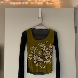 Retro Sheer Long Sleeve Shirt